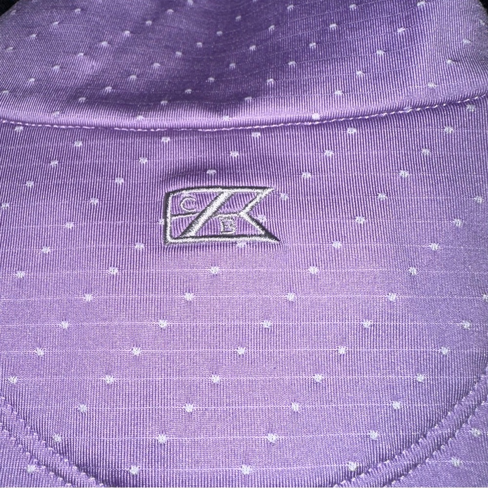 Cutter & Buck Lavender and white Quarter-Zip Polo golf shirt Ladies size Large - Picture 7 of 9